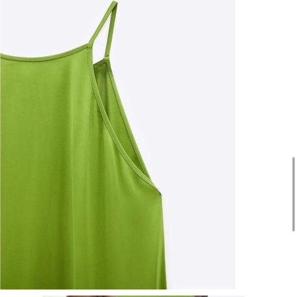 NWT Zara Green Cami Slip Dress Midi - Picture 7 of 11